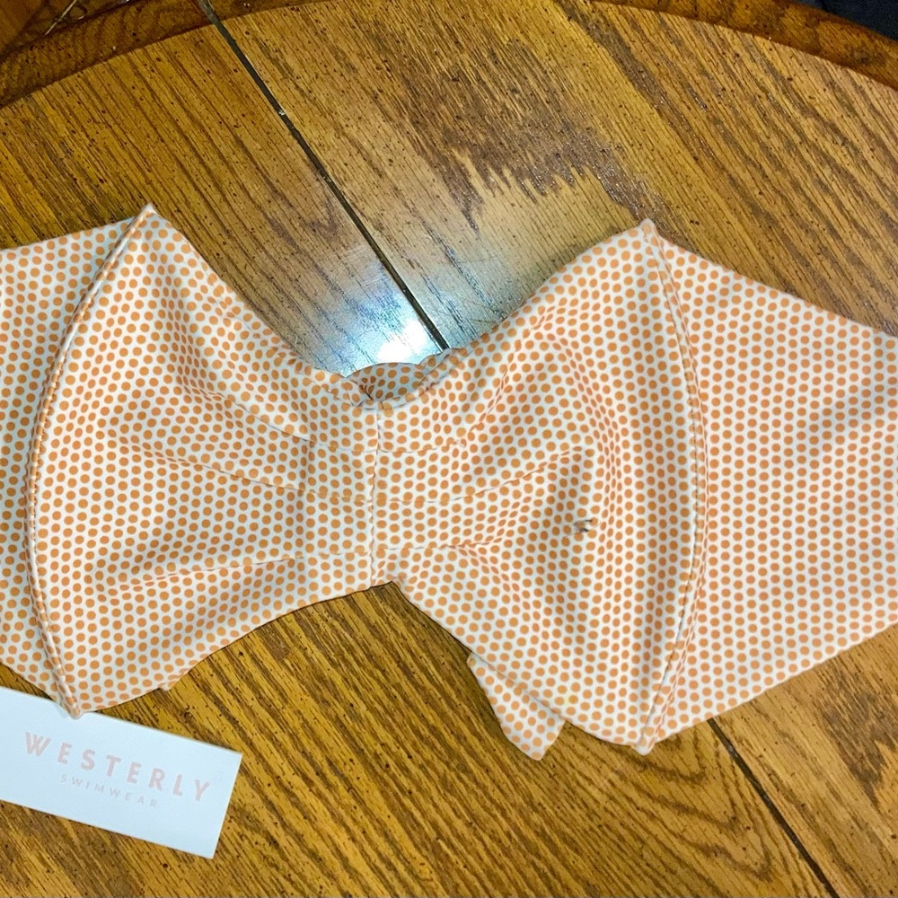 Westerly Swimwear Bandeau Bikini Top Orange Polkadots - M/L NWT - Picture 4 of 7